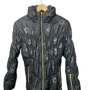 🎀 MDC Doris Pfister Black  ski jacket Quilted Jacket with Gold accents SZ 8